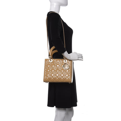 Christian Dior Patent Cannage Medium Lady Dior Beige 2 of 8