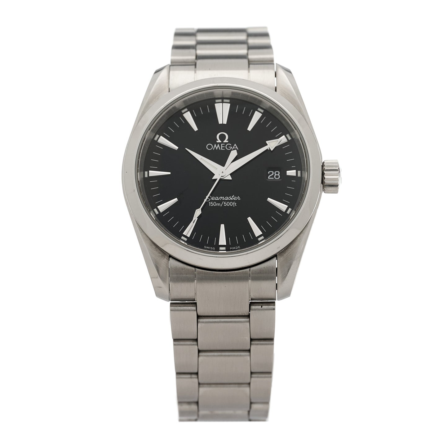 Stainless Steel 36mm Seamaster Aqua Terra Quartz Watch Black 2518.50