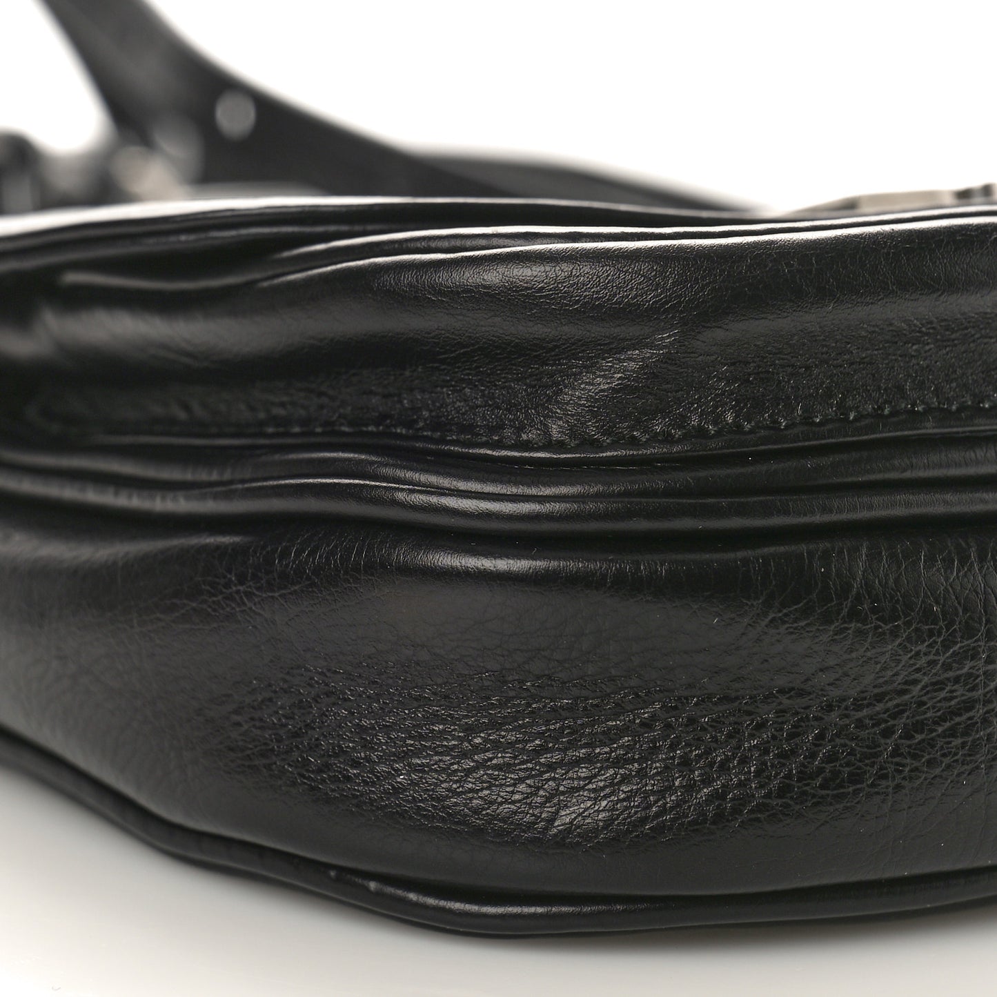 Calfskin Soft B Round Crossbody Bag XS Black