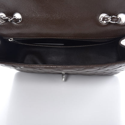 Chanel Caviar Quilted Jumbo Single Flap Dark Brown 7 of 10