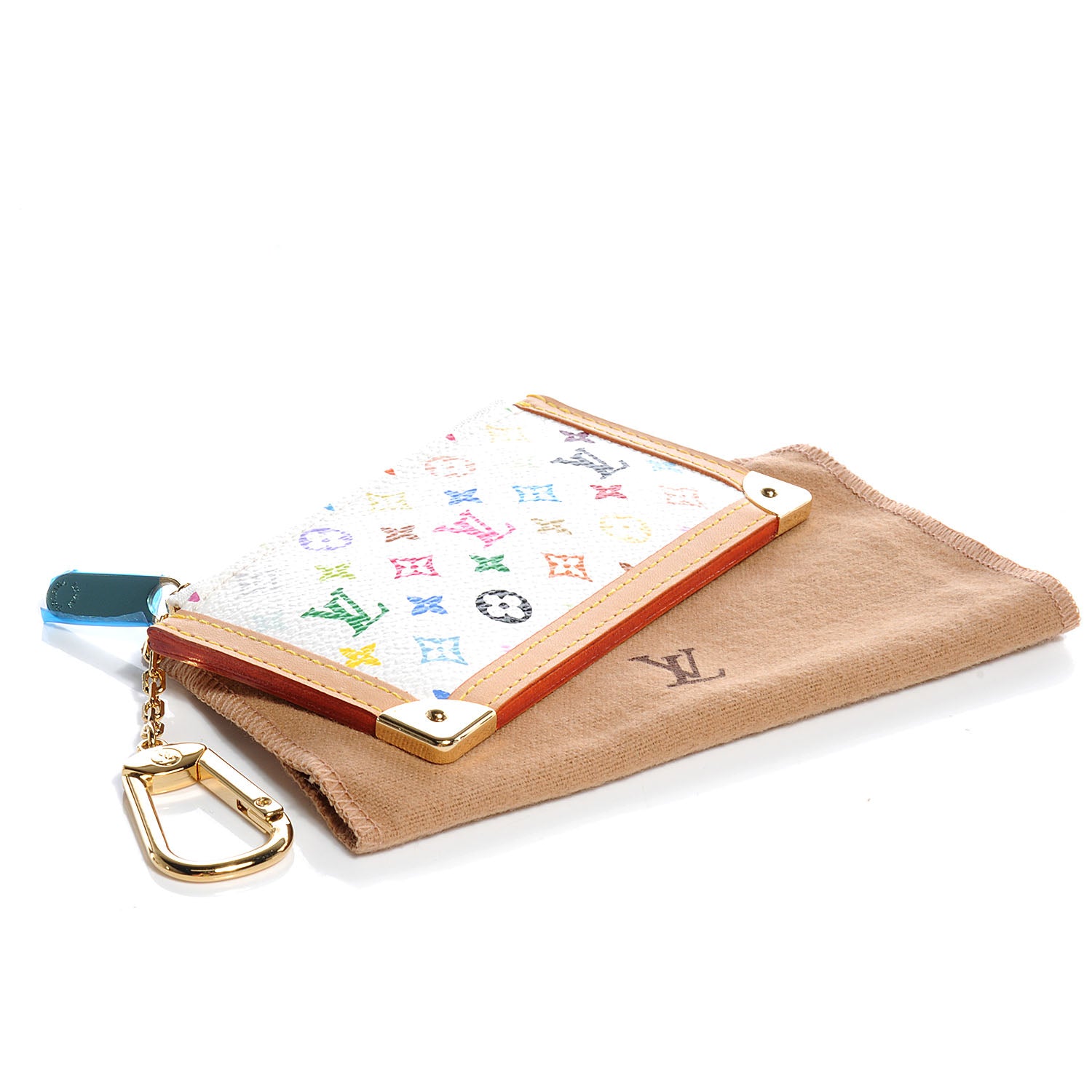 Louis Vuitton Monogram Multicolor Key Pouch White 4 of 7