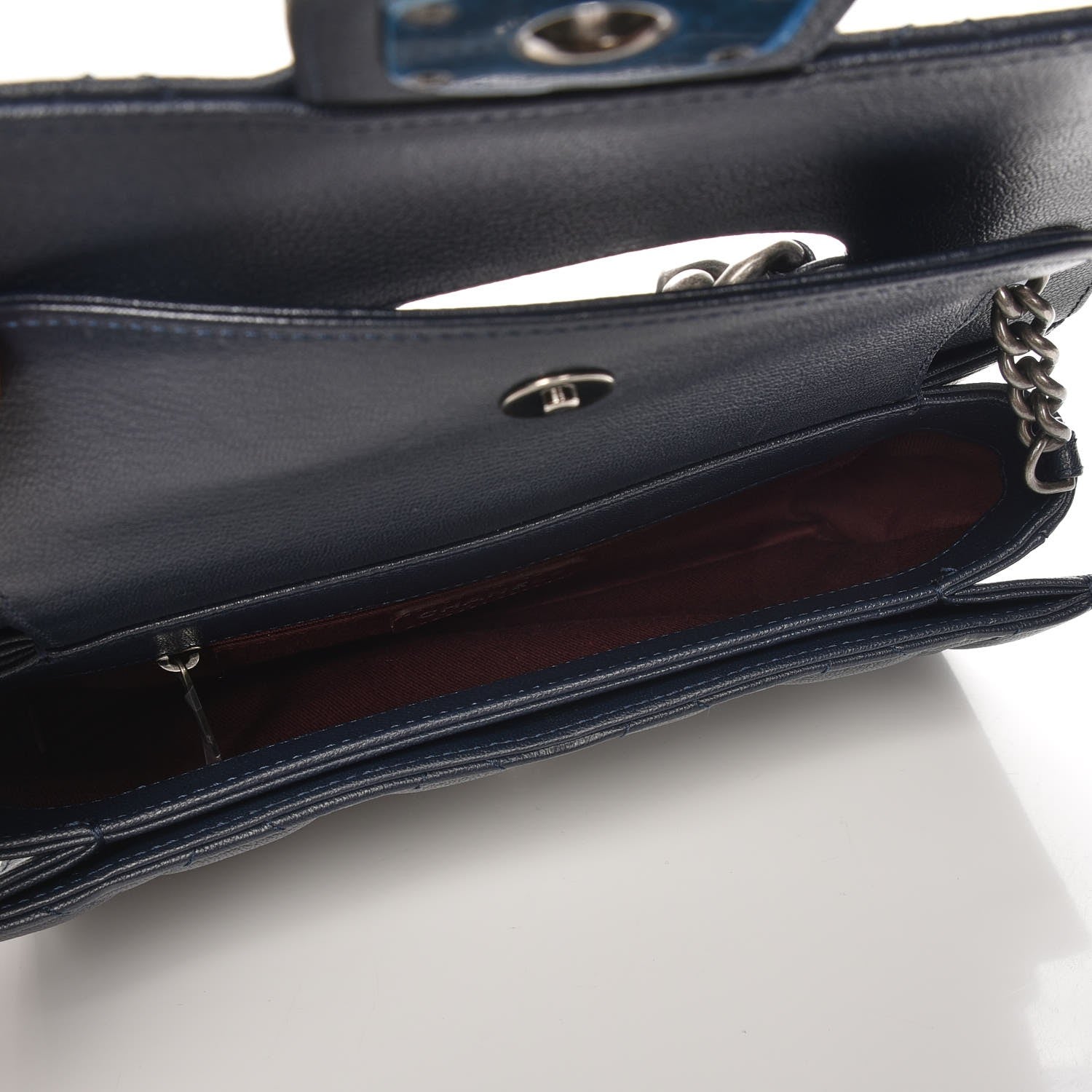 Chanel Goatskin Quilted Medium Perfect Edge Flap Navy Blue 5 of 8