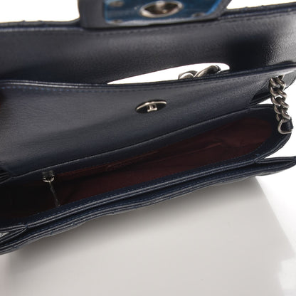 Chanel Goatskin Quilted Medium Perfect Edge Flap Navy Blue 5 of 8