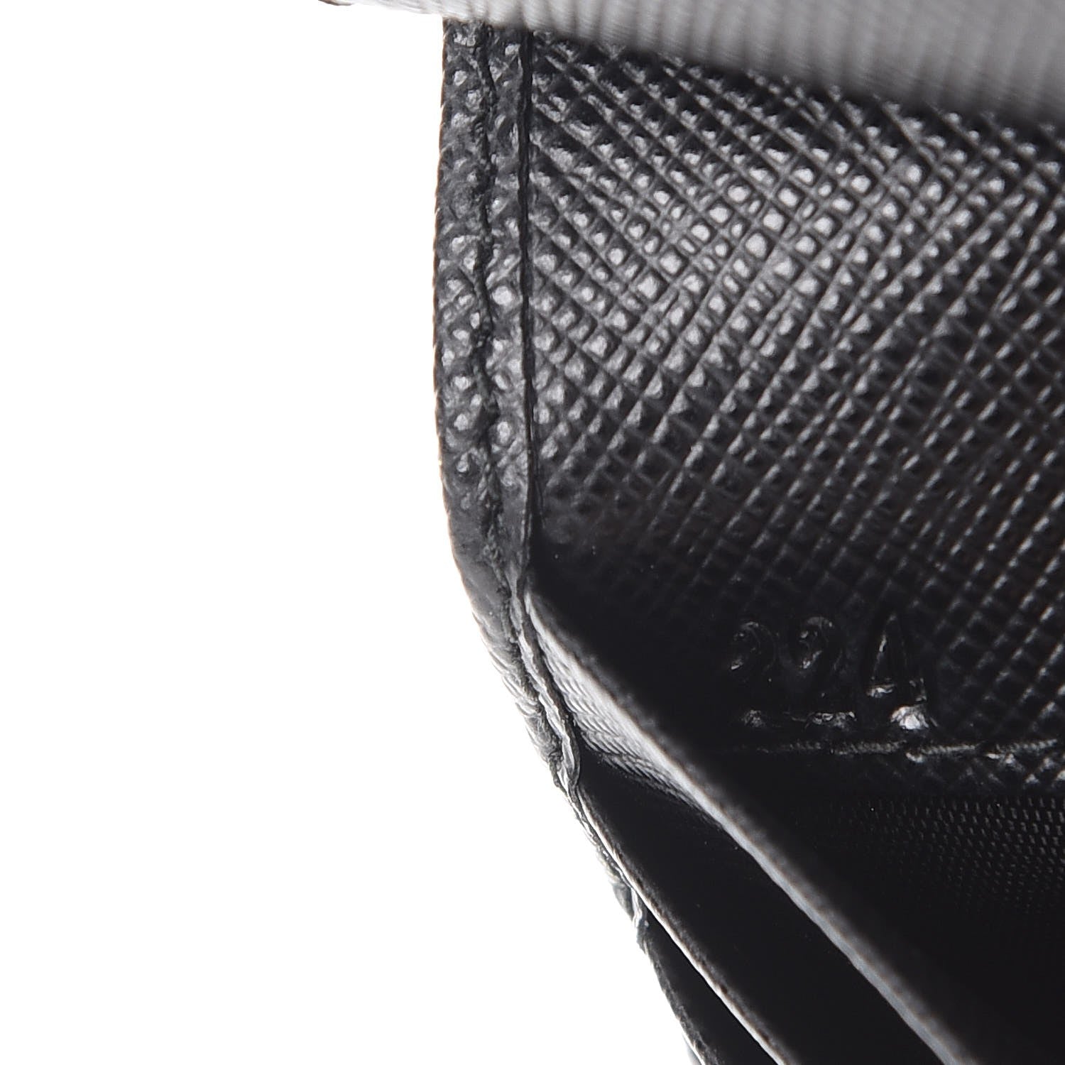 Prada Saffiano Metal Bi-Fold Compact Wallet Black 7 of 8