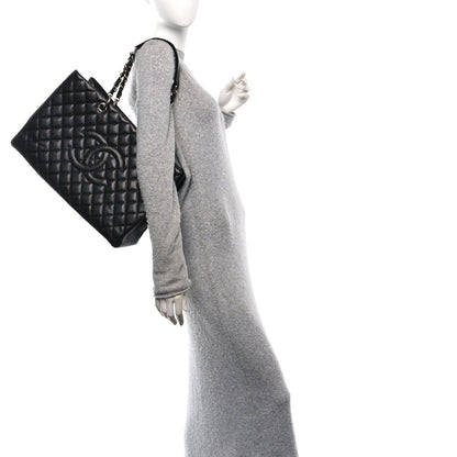 Chanel Caviar Quilted XL Grand Shopping Tote GST Black 2 of 12