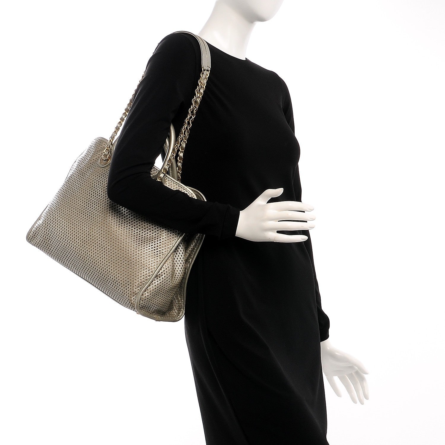 Chanel Metallic Calfskin Perforated Up In The Air Tote Silver 2 of 12
