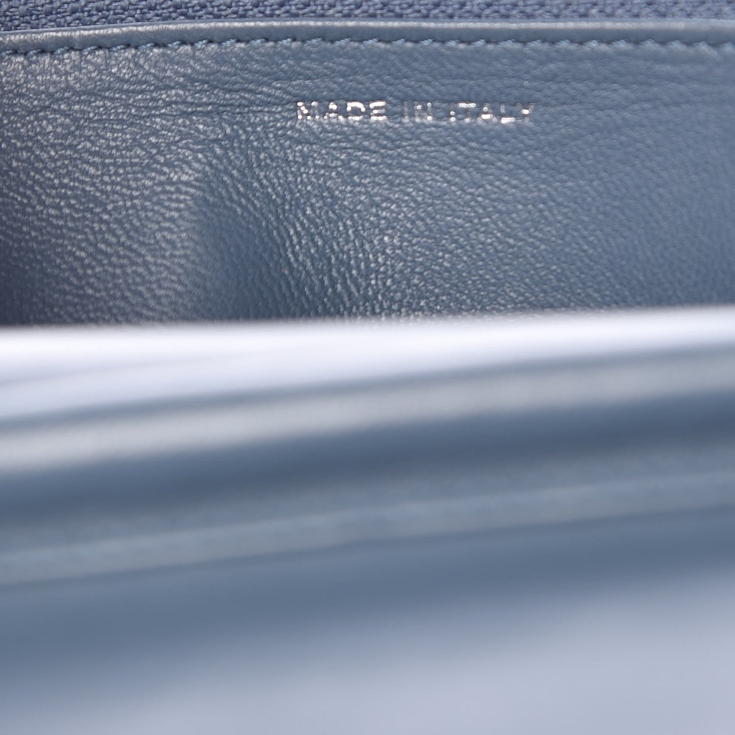 Lambskin Quilted Wallet On Chain WOC Blue