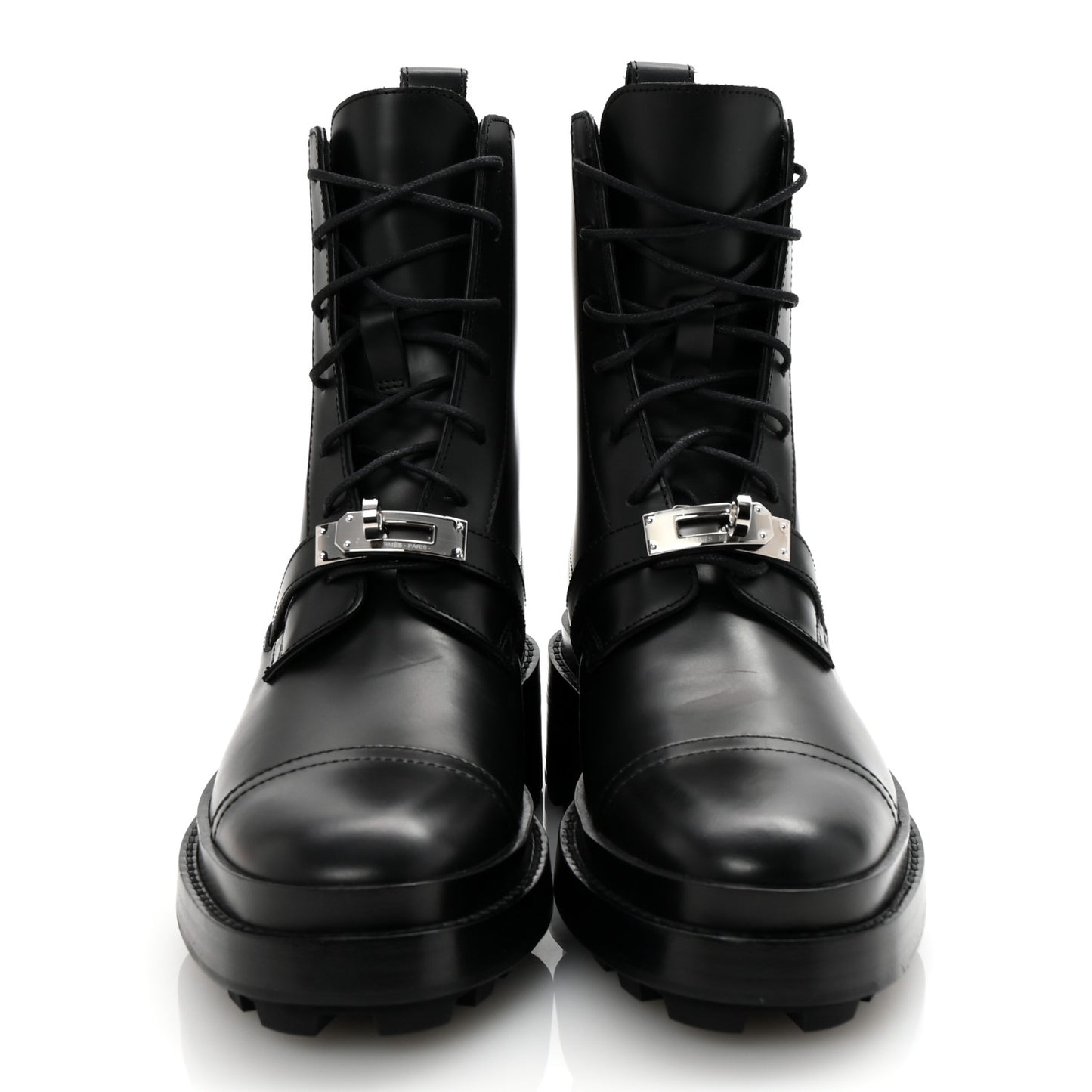 Glossed Calfskin Funk Ankle Boots 36 Black
