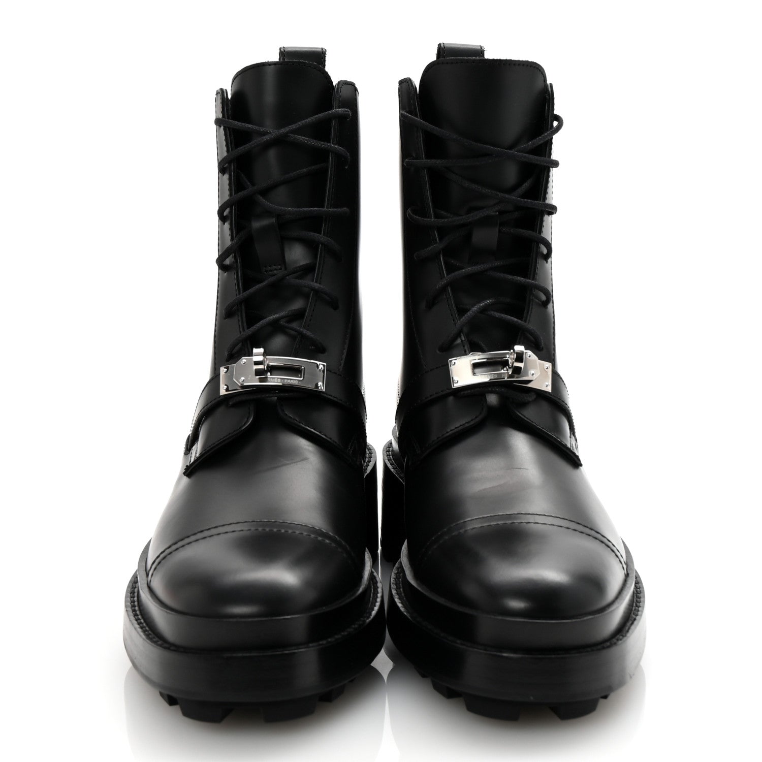 Hermes Glossed Calfskin Funk Ankle Boots 36 Black 3 of 10