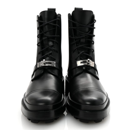 Hermes Glossed Calfskin Funk Ankle Boots 36 Black 3 of 10