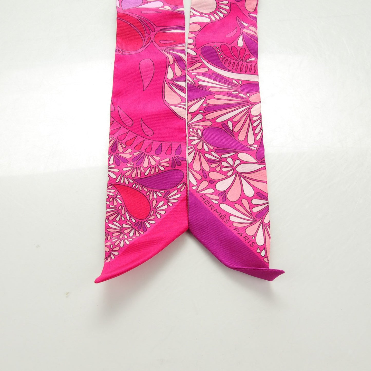 Silk Millefleurs Du Mexique Twilly Fuchsia Mauve Rose