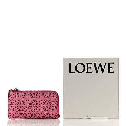 Loewe Engraved Calfskin Anagram Coin Card Holder Wild Rose 14 of 14