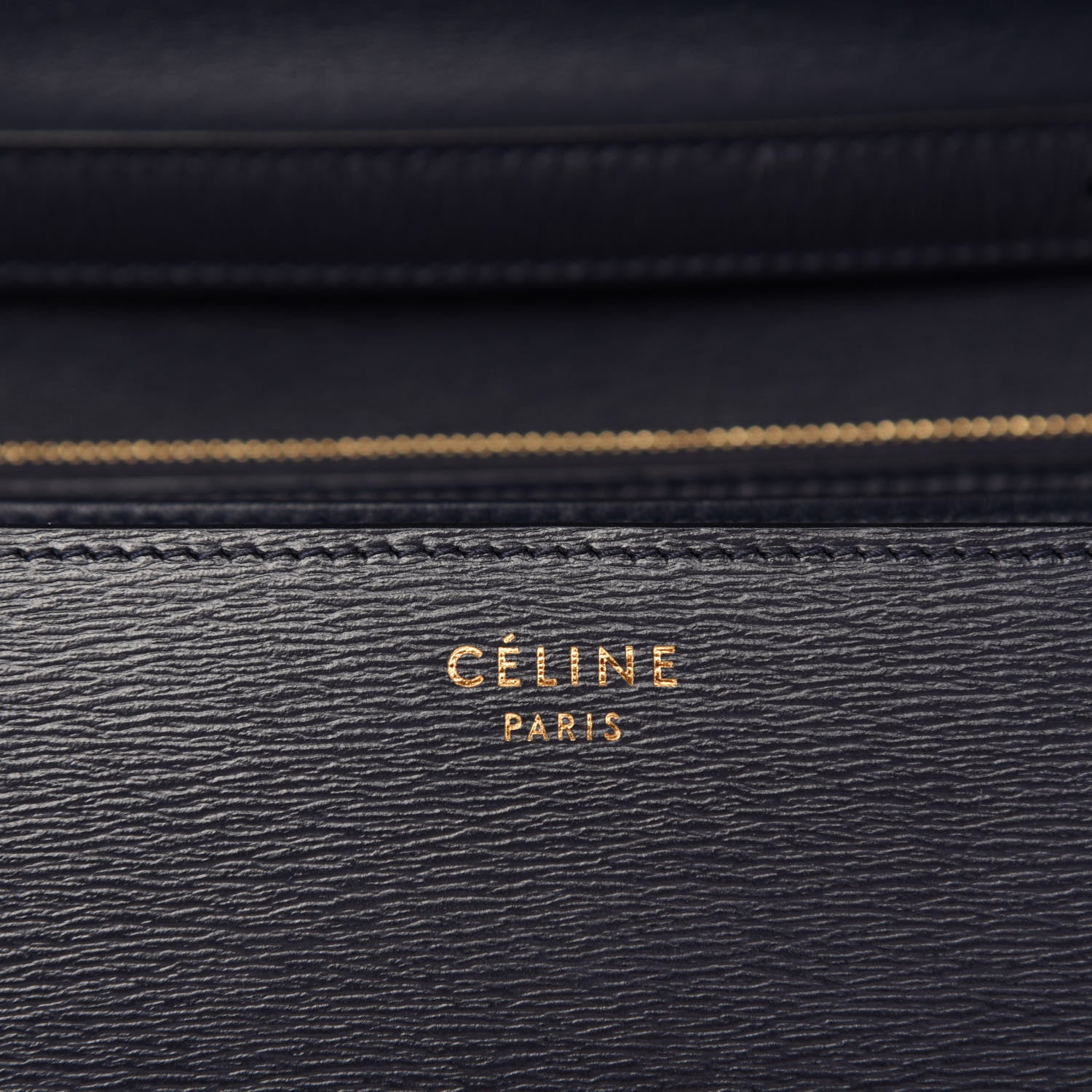 Celine Liege Calfskin Medium Classic Box Flap Bag Dark Blue 9 of 11
