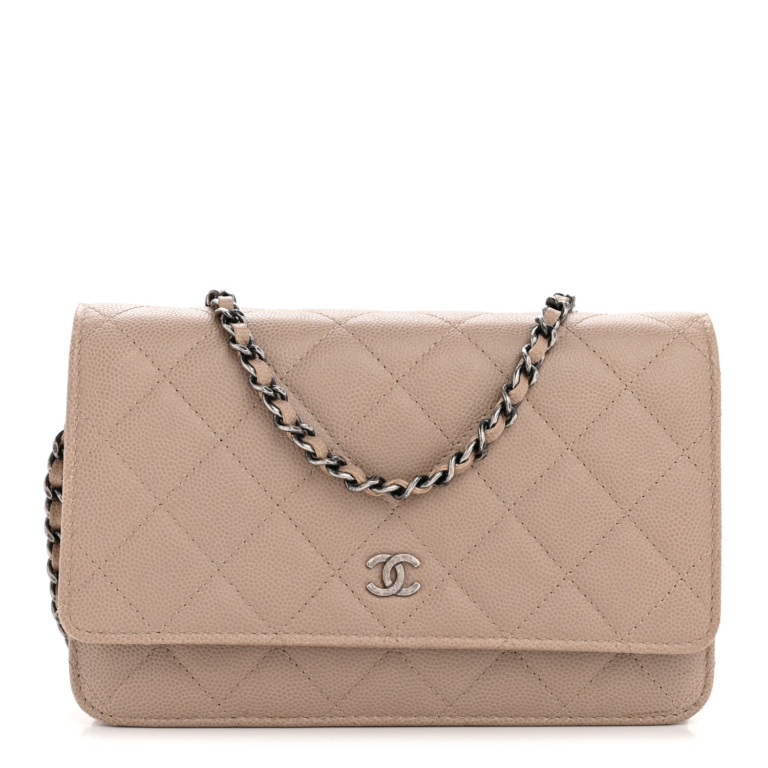 Chanel Caviar Quilted Wallet on Chain WOC Beige 1 of 14