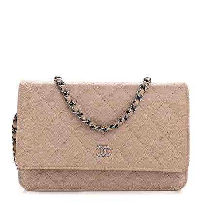 Chanel Caviar Quilted Wallet on Chain WOC Beige 1 of 14