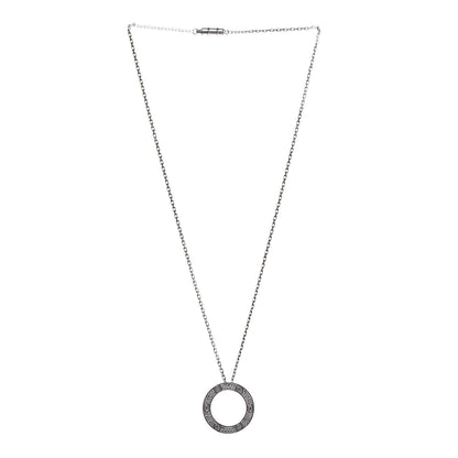 Cartier 18K White Gold Diamond LOVE Paved Necklace 3 of 9