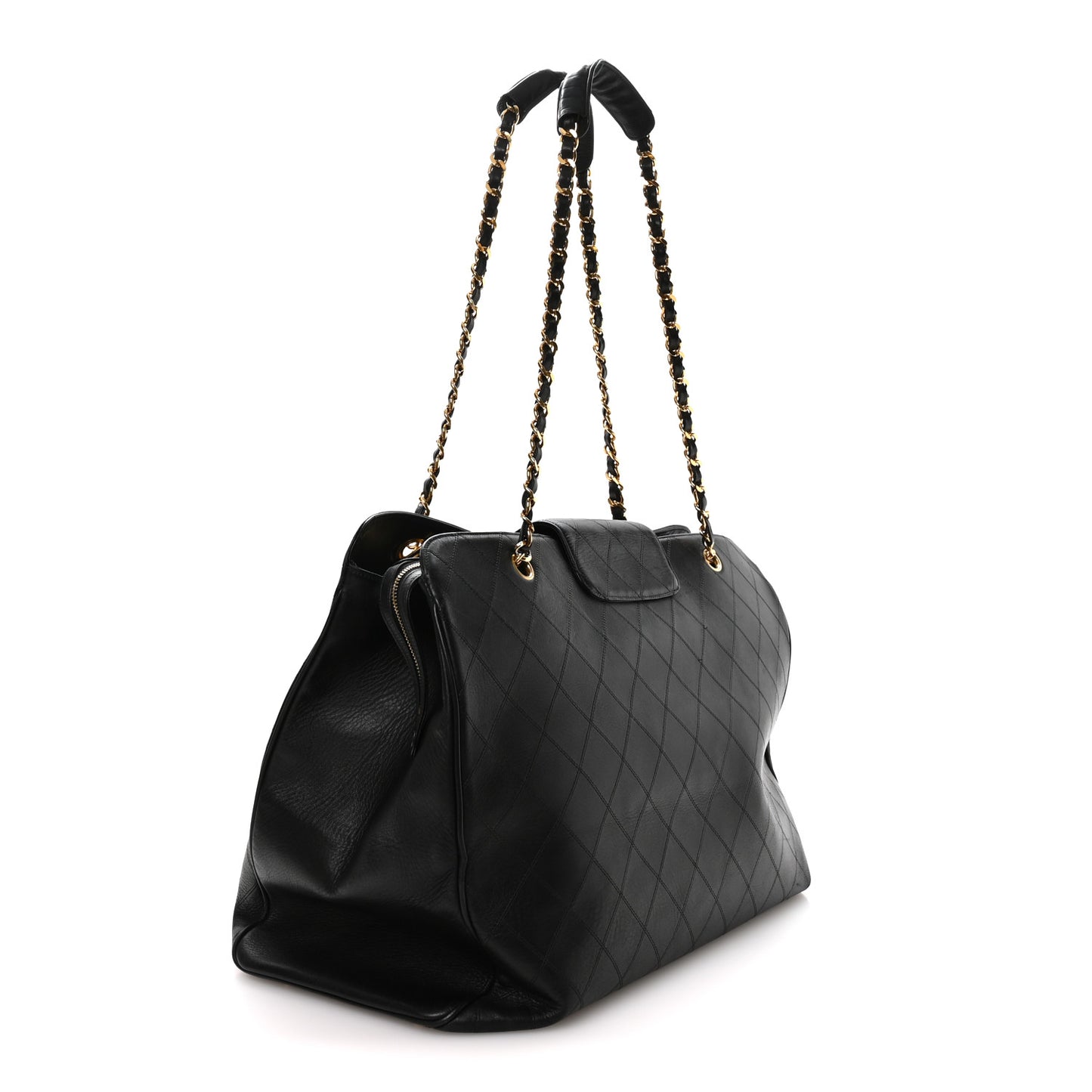 Calfskin Stitched XL Weekender Black