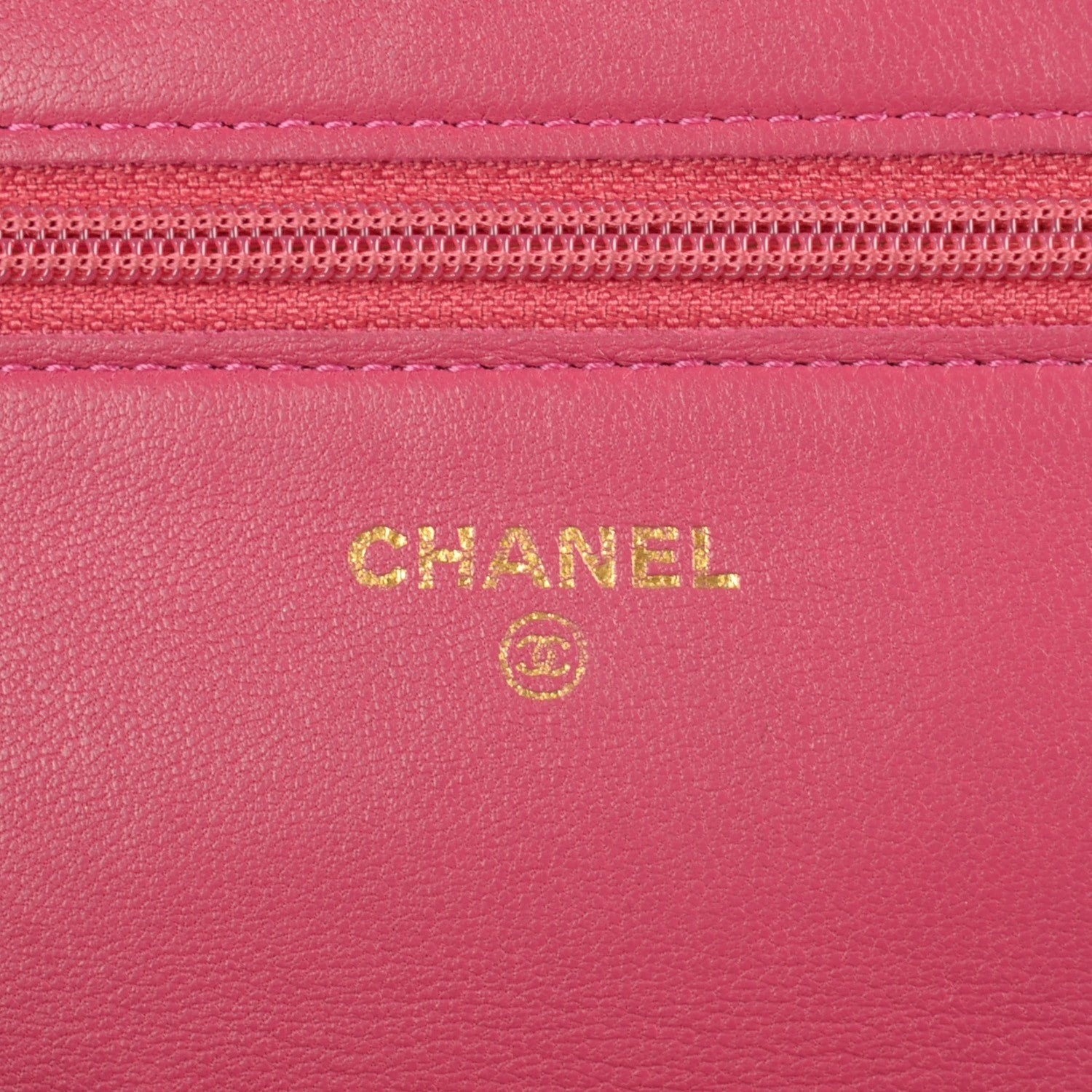 Chanel Lambskin Camellia Embossed Wallet On Chain WOC Pink 7 of 9
