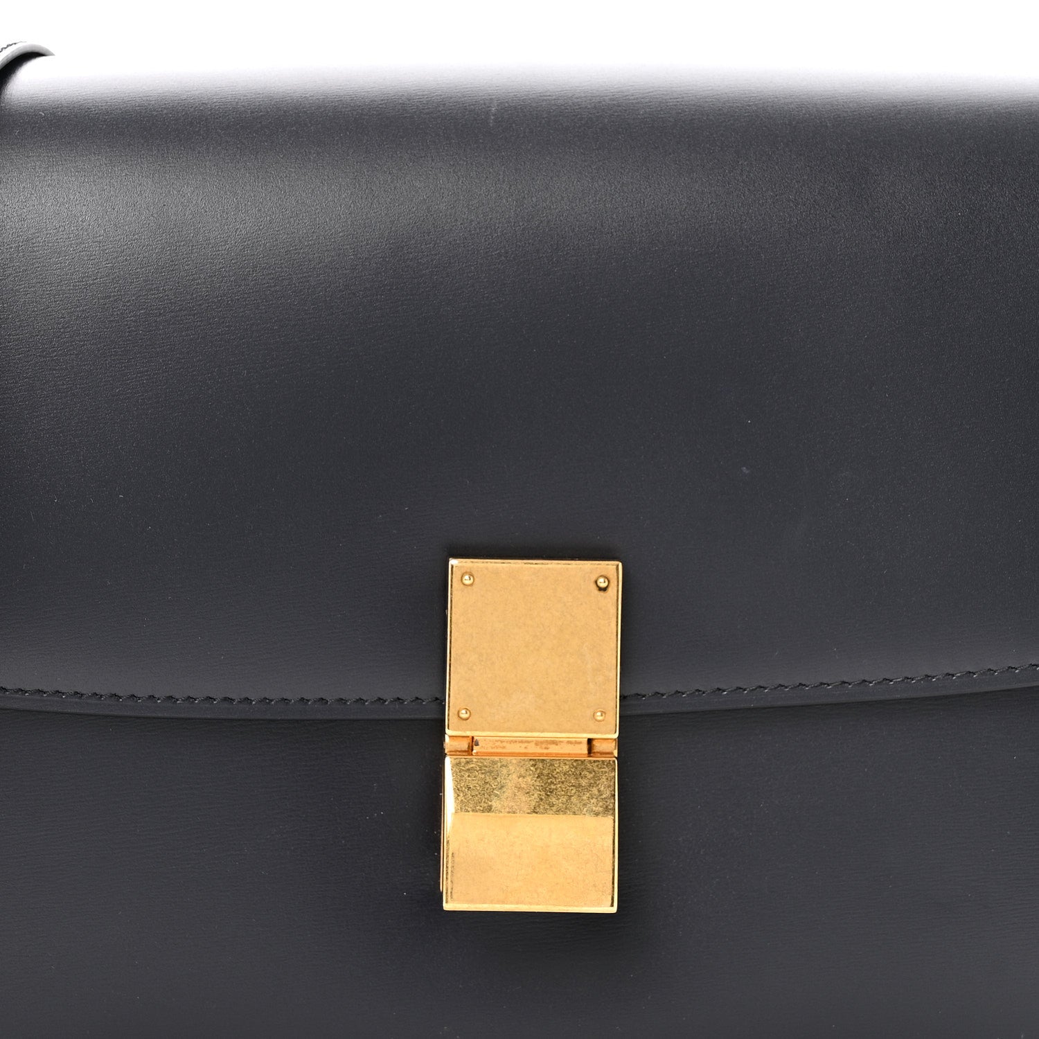 Celine Box Calfskin Medium Classic Box Flap Bag Navy 8 of 14
