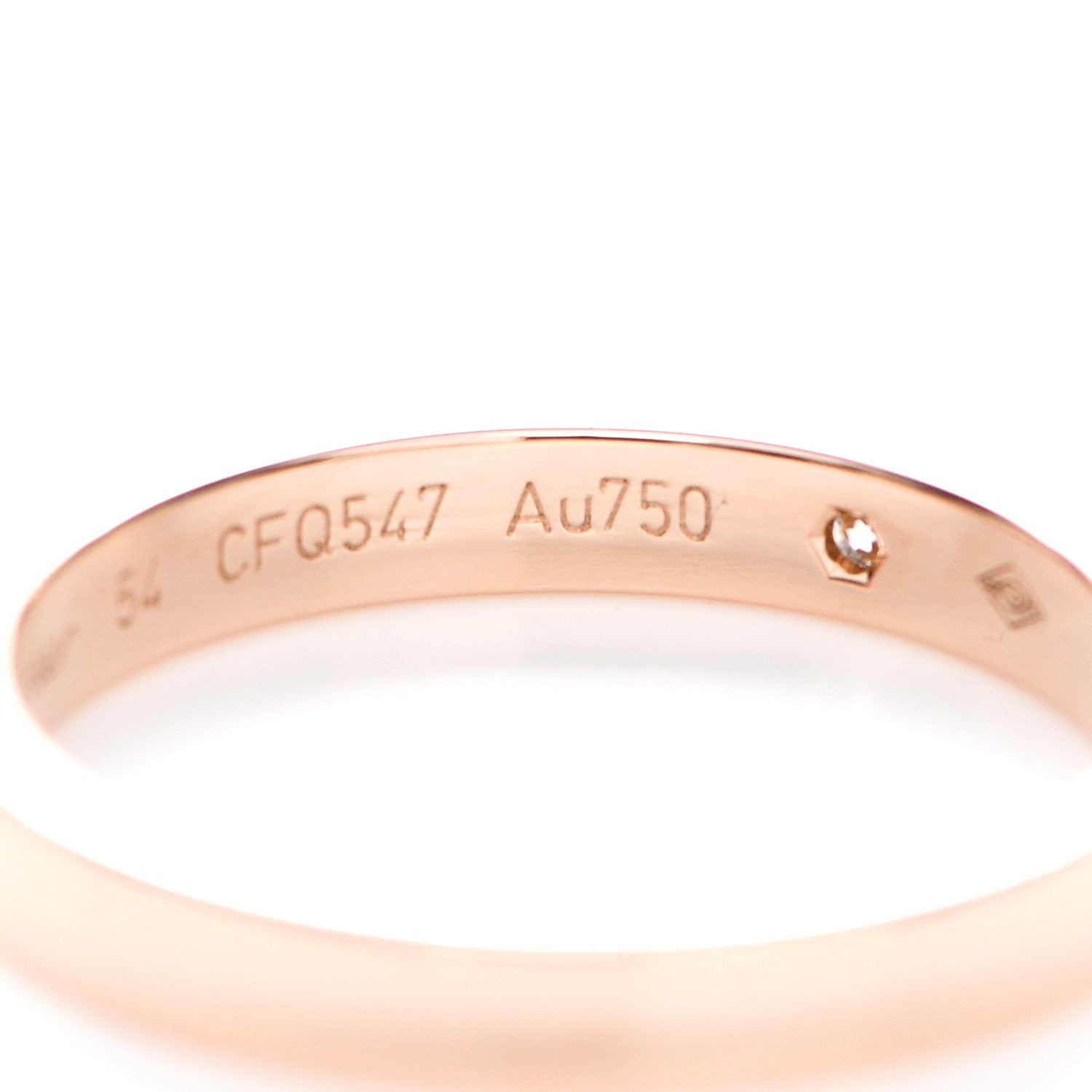Cartier 18K Pink Gold Diamond 3mm C De Cartier Wedding Band Ring 54 7 5 of 6