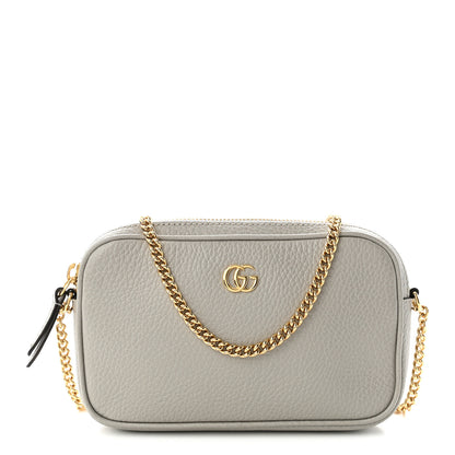 Gucci Dollar Calfskin Super Mini GG Marmont Chain Shoulder Bag Deep Grey 1 of 10