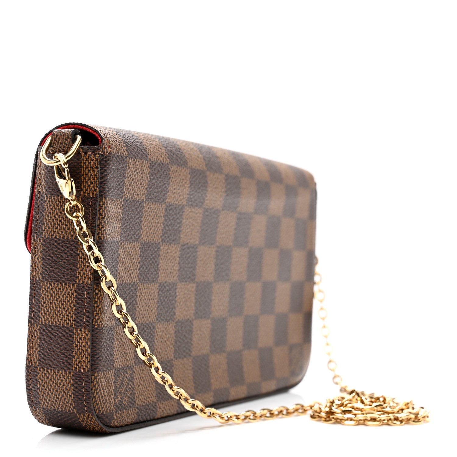 Louis Vuitton Damier Ebene Pochette Felicie Chain Wallet 3 of 12
