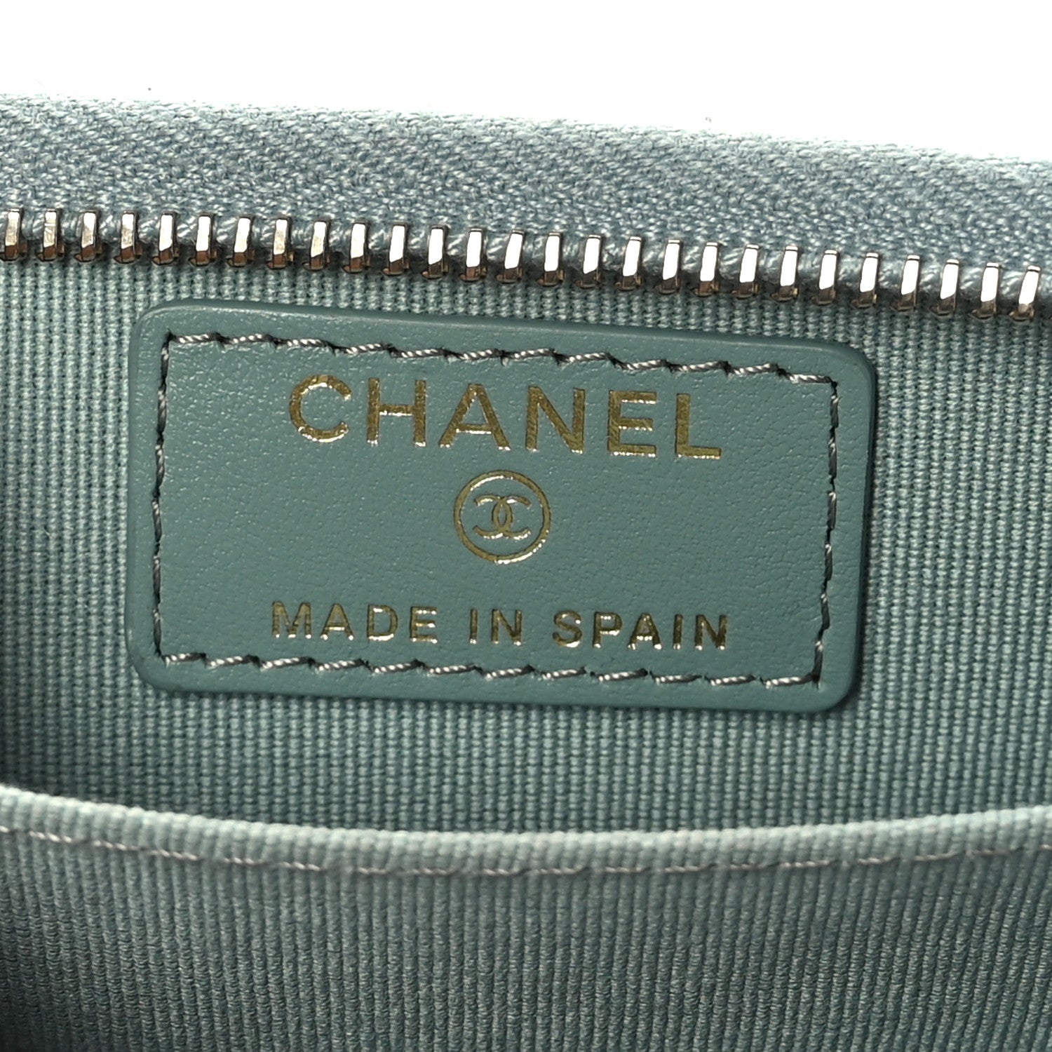 Chanel Caviar Quilted Zip Around Coin Purse Wallet Dark Green 6 of 7
