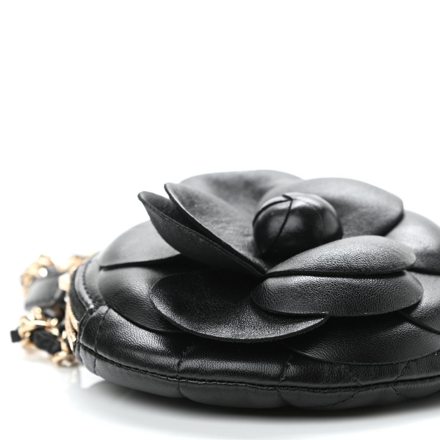 Chanel Lambskin Mini Camellia Bouquet Clutch With Chain Black 9 of 11