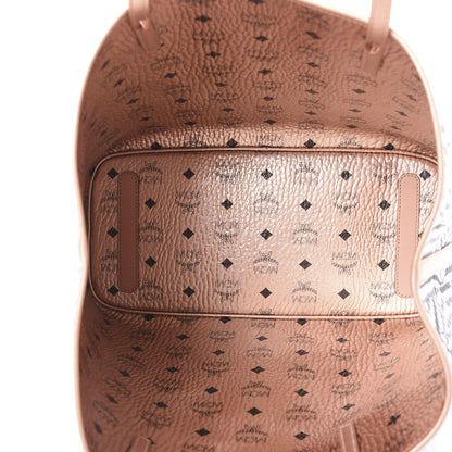 MCM Metallic Visetos Medium Anya Shopper Tote Champagne Gold 12 of 15