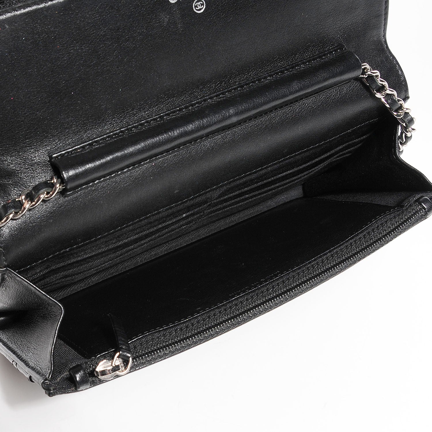 Chanel Patent Quilted Wallet On Chain WOC Black 5 of 8