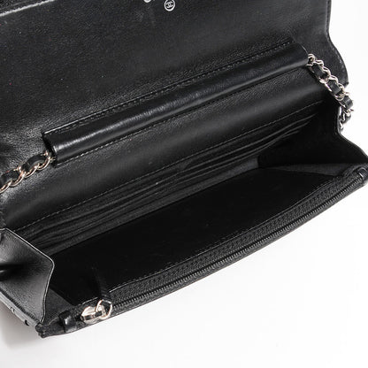 Chanel Patent Quilted Wallet On Chain WOC Black 5 of 8