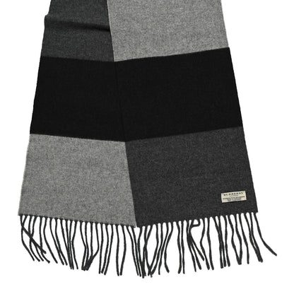 Burberry Merino Wool Cashmere Fringe Scarf Grey Black Multicolor 2 of 3