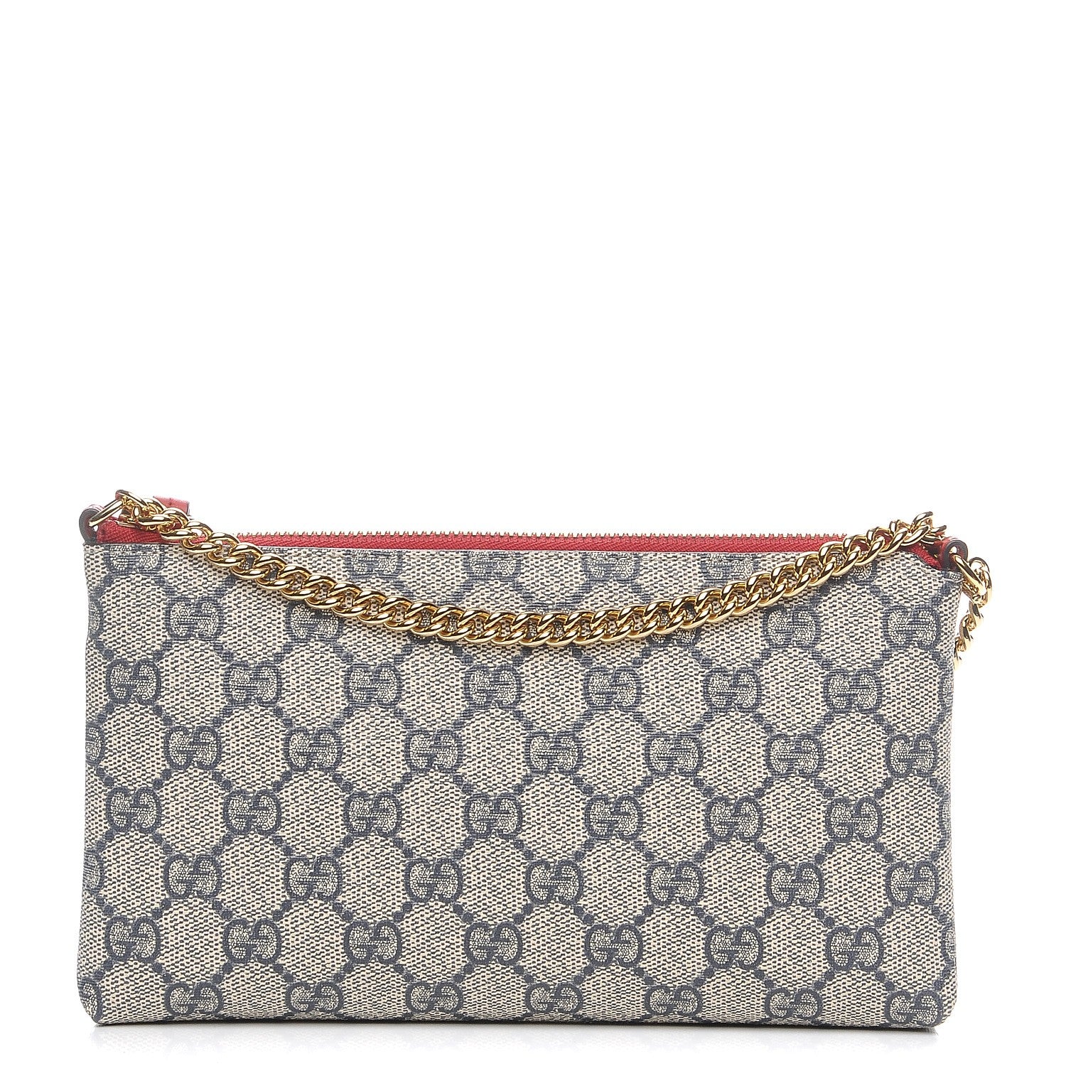Gucci GG Supreme Monogram Wrist Wallet Beige Hibiscus Red 1 of 7