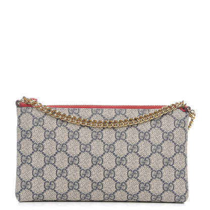 Gucci GG Supreme Monogram Wrist Wallet Beige Hibiscus Red 1 of 7