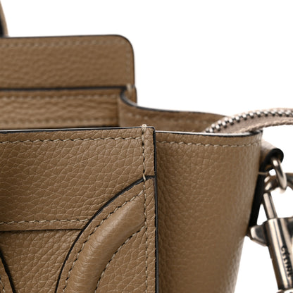 Celine Drummed Calfskin Nano Luggage Dune 13 of 15