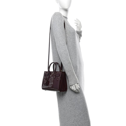Saint Laurent Patent Nano Sac de Jour Dark Red Wine 2 of 9