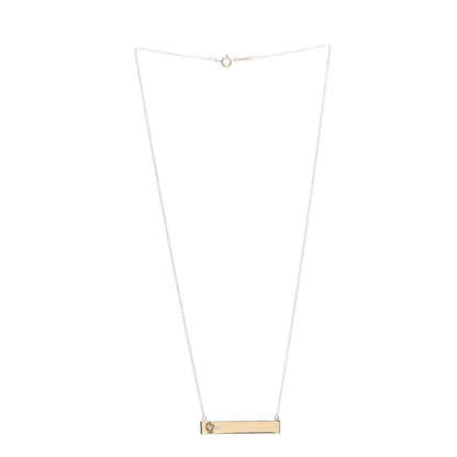 Tiffany 18K Yellow Gold Diamond Paloma Picasso Loving Heart Bar Pendant Necklace 3 of 6
