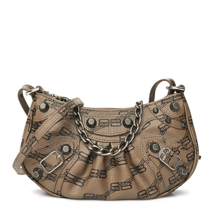Balenciaga Coated Canvas BB Monogram Le Cagole Mini Purse With Chain Beige Brown 1 of 10