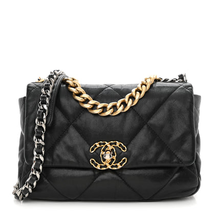 Chanel Goatskin Quilted Medium Chanel 19 Flap Black 1 of 13