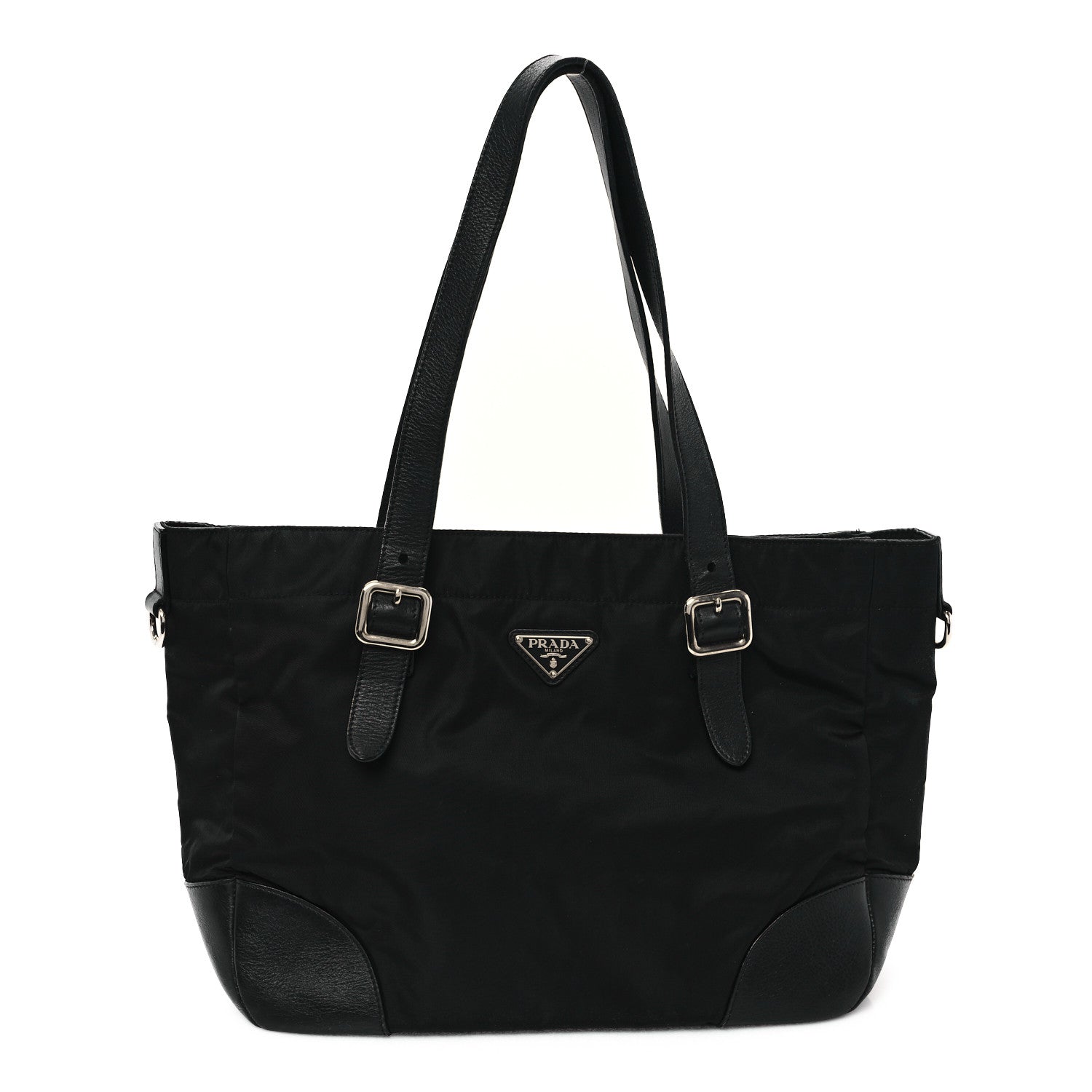 Prada Tessuto Nylon Soft Calfskin Tote Black 1 of 13