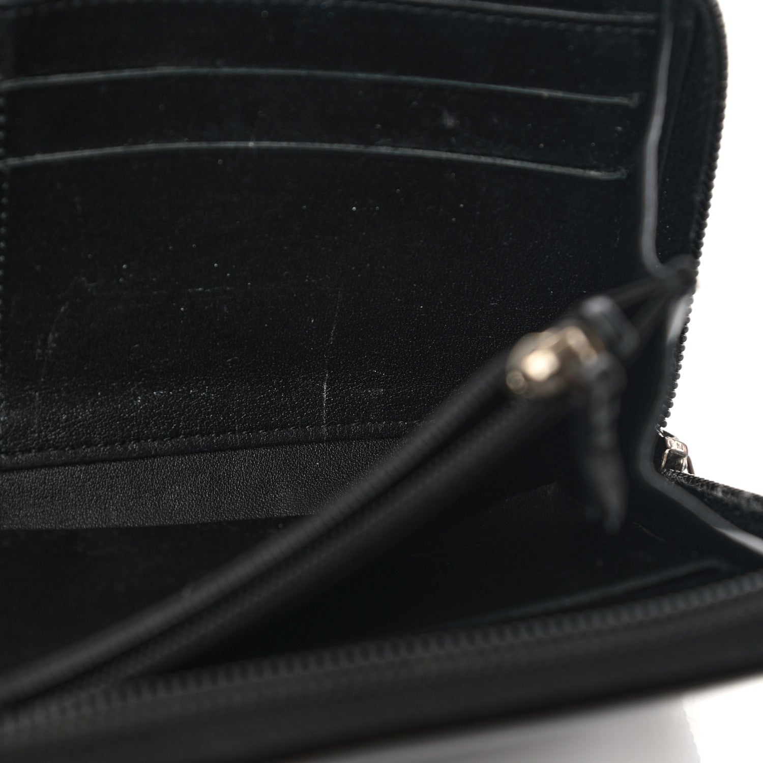 Chanel Patent Camellia Embossed Large Zip Around Gusset Wallet Black 9 of 12