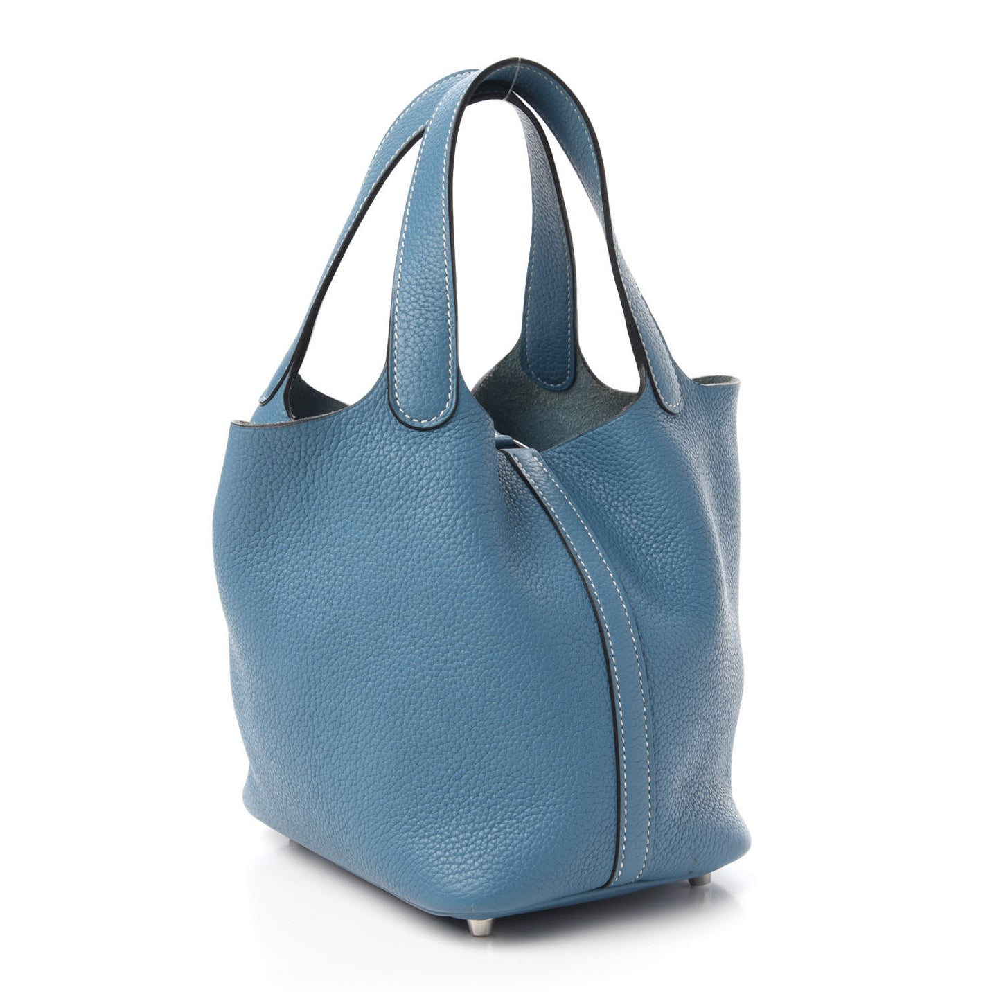 Taurillon Clemence Picotin Lock 18 PM Blue Jean