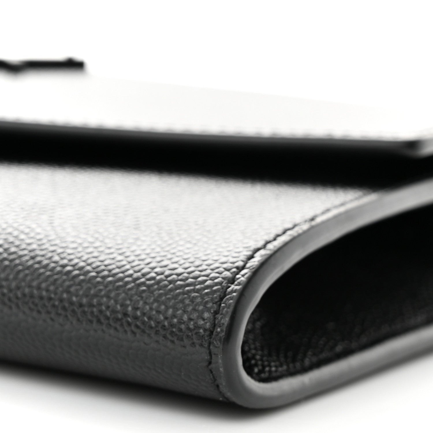 Saint Laurent Grain de Poudre Uptown Chain Wallet Black 10 of 12