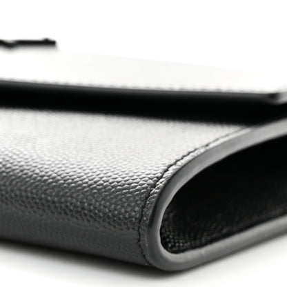 Saint Laurent Grain de Poudre Uptown Chain Wallet Black 10 of 12