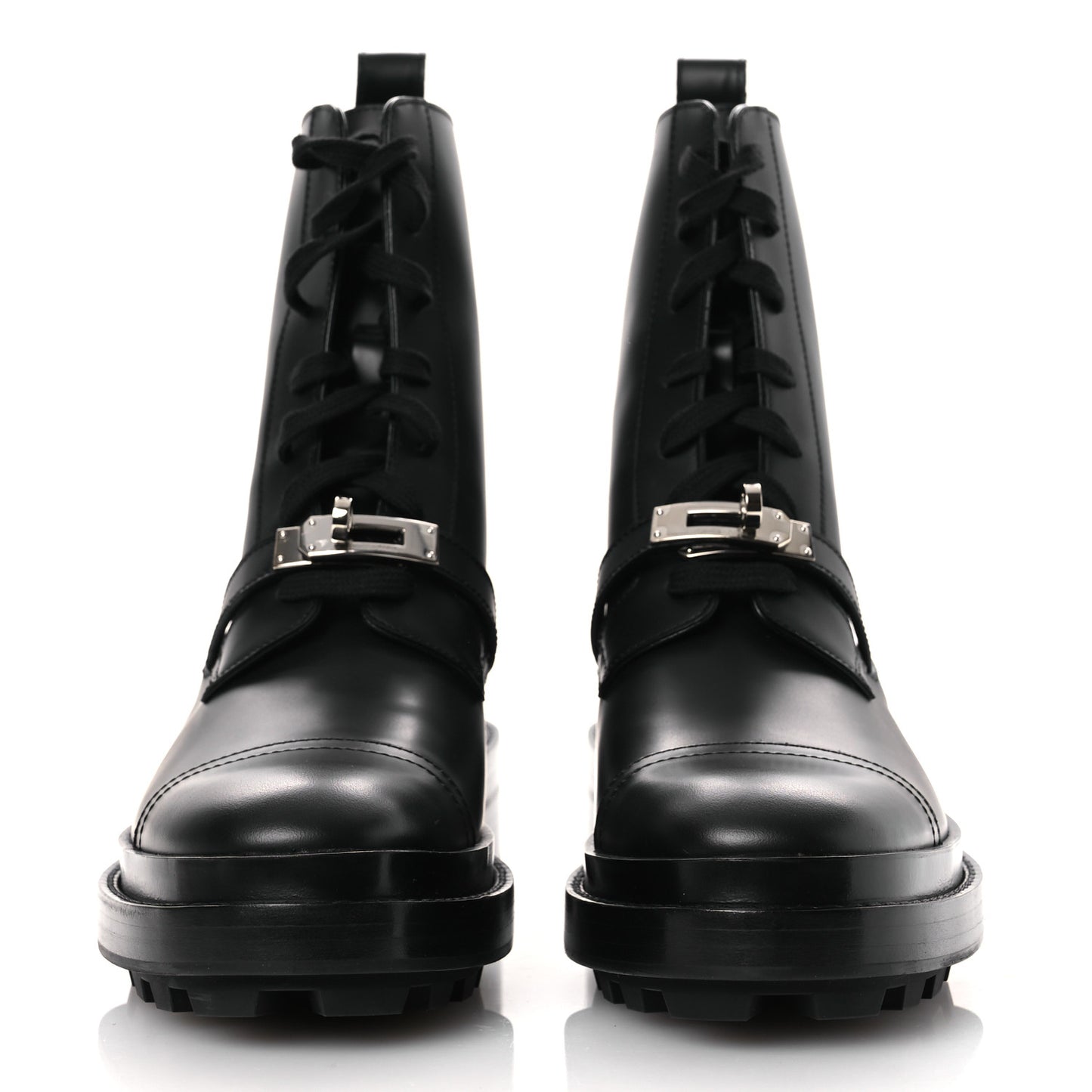 Glossed Calfskin Funk Ankle Boots 38.5 Black
