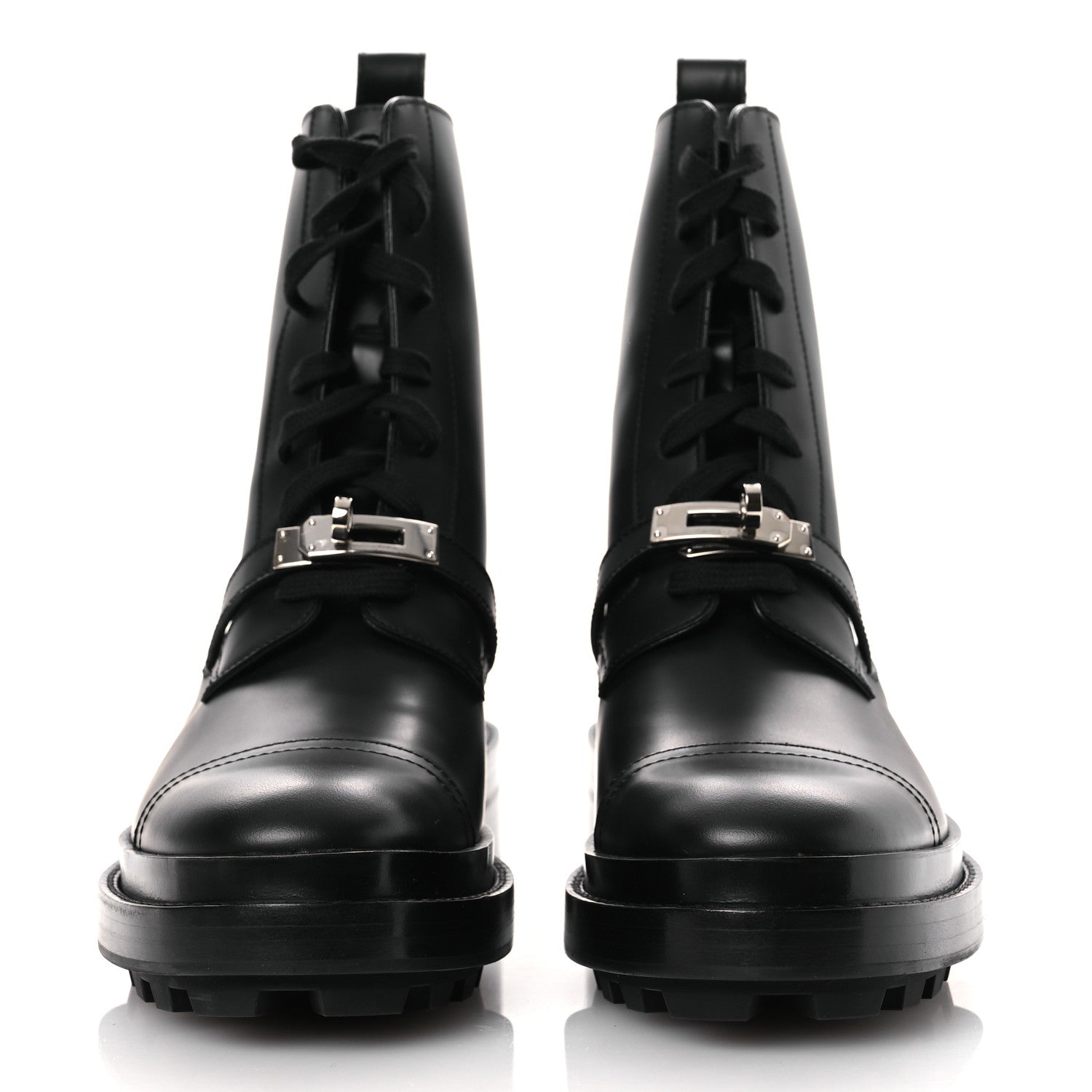 Hermes Glossed Calfskin Funk Ankle Boots 38.5 Black 3 of 11