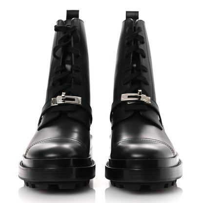 Hermes Glossed Calfskin Funk Ankle Boots 38.5 Black 3 of 11