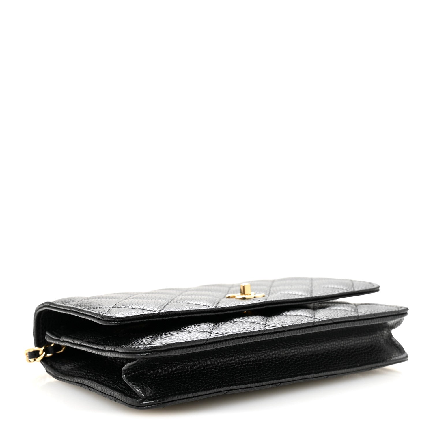Chanel Caviar Quilted CC Turnlock Wallet On Chain WOC Black 4 of 12