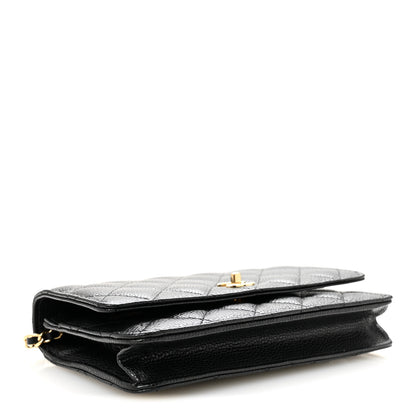 Chanel Caviar Quilted CC Turnlock Wallet On Chain WOC Black 4 of 12