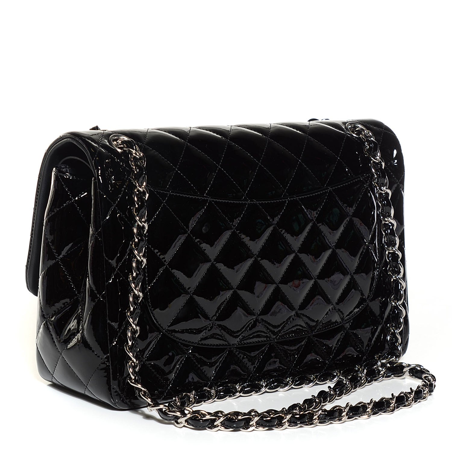 Chanel Patent Quilted Jumbo Double Flap Black 3 of 8